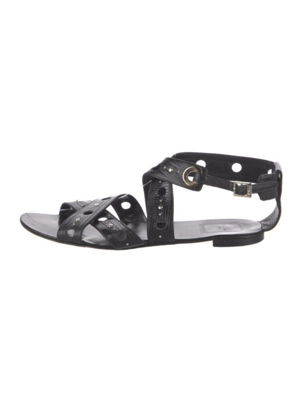 DIOR Black Leather Sandals with Studs